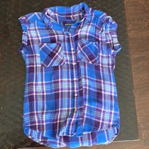 Express sleeveless flannel